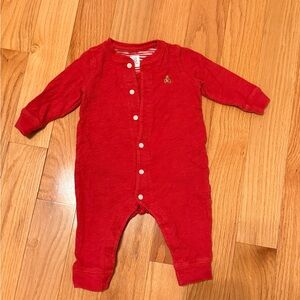 GAP Boys Red Pajama One Piece with Bear Detail